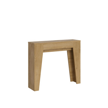 Mesa de consola estreita - Mesa de consola extensível 90x25/181 cm, freixo branco estreito