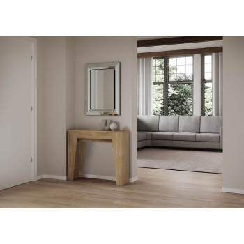 Mesa de consola estreita - Mesa de consola extensível 90x25/181 cm, freixo branco estreito