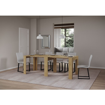 Mesa de consola estreita - Mesa de consola extensível 90x25/181 cm, freixo branco estreito