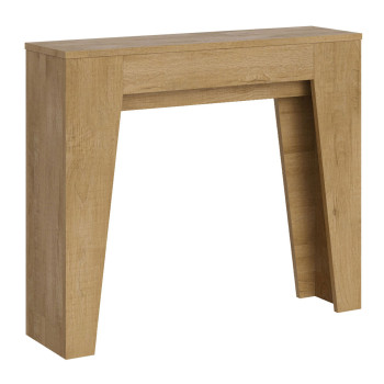 Mesa de consola estreita - Mesa de consola extensível 90x25/181 cm, freixo branco estreito