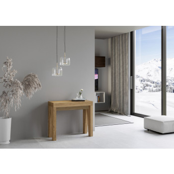 Mesa de consola Naxy - Mesa de consola extensível 90x40/300 cm Naxy Freixo Branco