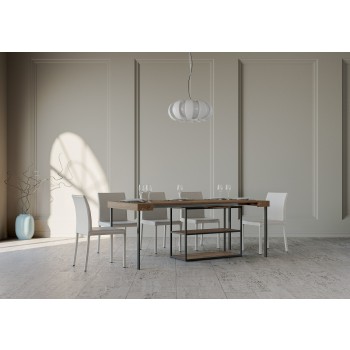 Mesa de consola Plano com estrutura em antracite - Mesa de consola extensível 90x40/196 cm Plano Small White Ash com estrutura em antracite