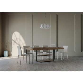 Mesa de consola Plano com estrutura em antracite - Mesa de consola extensível 90x40/196 cm Plano Small Premium em carvalho natural com estrutura em antracite
