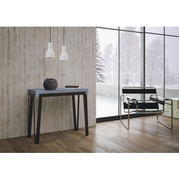 Mesa de consola Rio com estrutura em tom ferrugem - 90x40/300 cm. Mesa de consola extensível Rio Premium com estrutura em carvalho natural e tom ferrugem.