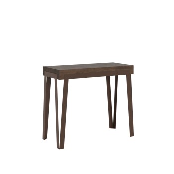 Mesa de consola Rio com estrutura em tom ferrugem - 90x40/300 cm. Mesa de consola extensível Rio Premium com estrutura em carvalho natural e tom ferrugem.