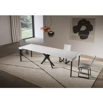 Mesa de consola Saki com pés em antracite - Mesa de consola extensível Saki em cashmere, 90x40/300 cm, com pés em antracite.