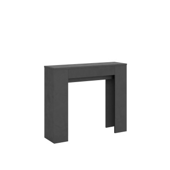 Mesa de console elegante - Mesa de console extensível 90x25/181 cm, modelo Slick, cor branca acinzentada