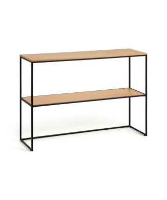 Mesa de consola Yoana com acabamento em folheado