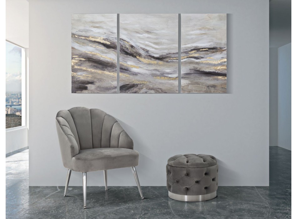 Conjunto de 3 pinturas em tela Monty