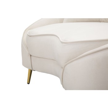 Sofá Oslo de 2 lugares com almofadas creme