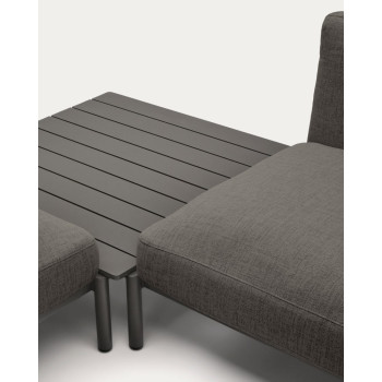 Sofá de canto modular para exterior Sorells com 4 lugares e estofamento.
