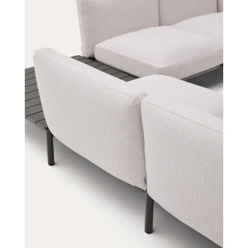 Sofá de canto modular para exterior Sorells com 4 lugares e estofamento.