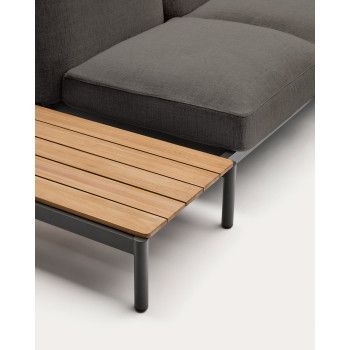 Sofá de canto modular para exterior Sorells com 4 lugares e estofamento.