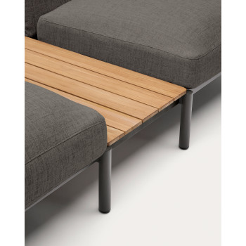Sofá de canto modular para exterior Sorells com 5 lugares e estofamento.