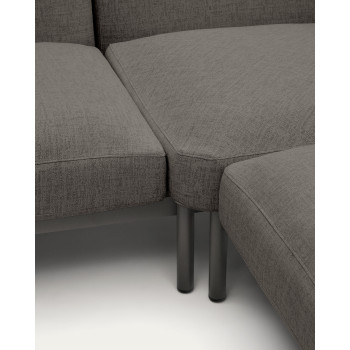 Sofá de canto modular para exterior Sorells com 5 lugares e estofamento.