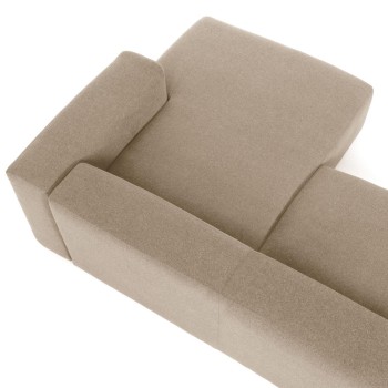 Sofá de 2 lugares Blok com chaise longue à direita, bege, 240 cm