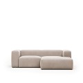 Sofá de 2 lugares Blok com chaise longue à direita, bege, 240 cm