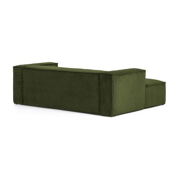 Sofá Blok de 2 lugares com chaise longue à esquerda em veludo cotelê grosso.