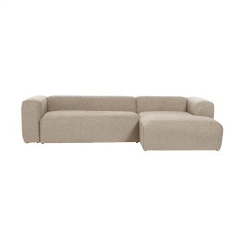 Sofá de 3 lugares Blok com chaise longue à direita, bege, 300 cm