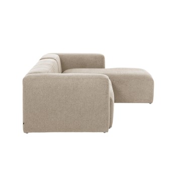 Sofá de 3 lugares Blok com chaise longue à direita, bege, 300 cm