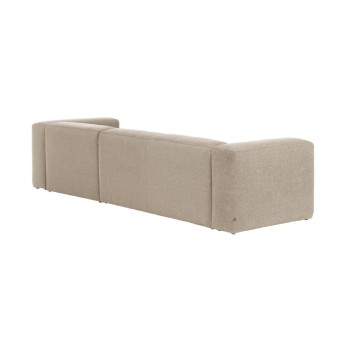 Sofá de 3 lugares Blok com chaise longue à direita, bege, 300 cm