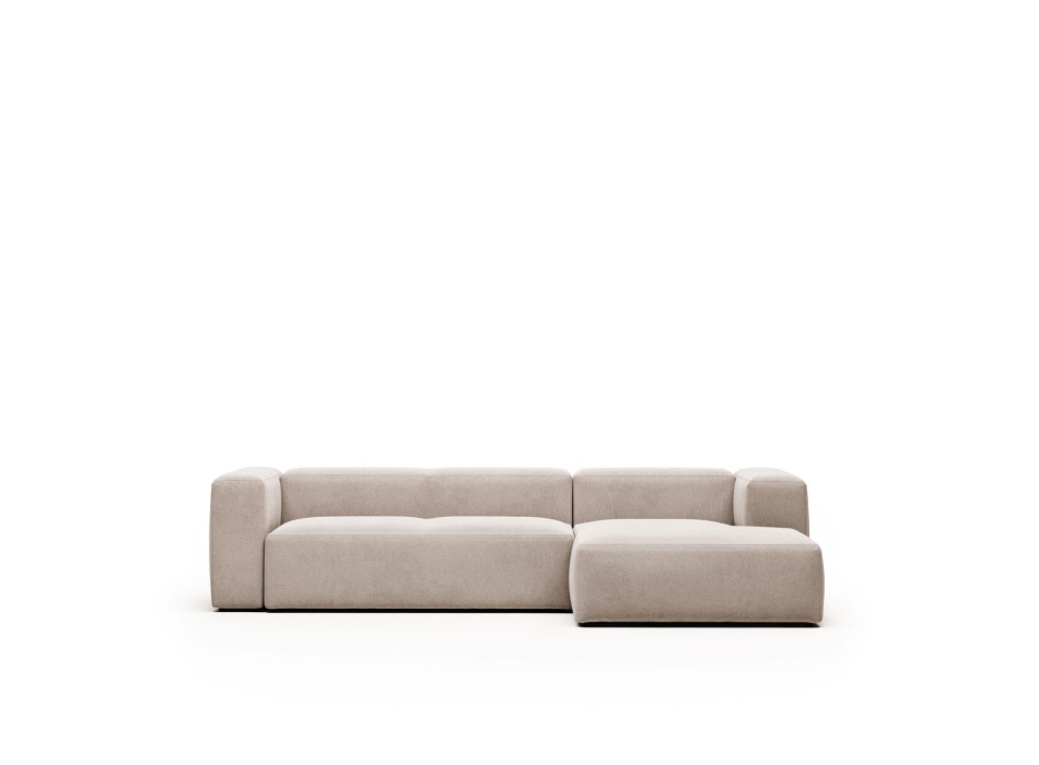 Sofá de 3 lugares Blok com chaise longue à direita, bege, 300 cm