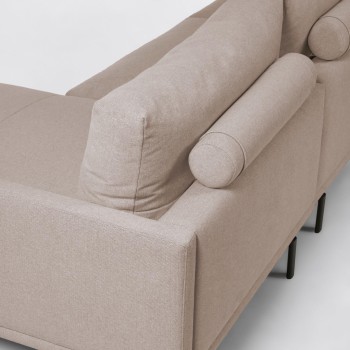 Sofá Galene de 3 lugares com chaise longue à direita, bege, 254 cm