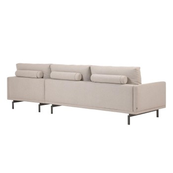 Sofá Galene de 3 lugares com chaise longue à direita, bege, 254 cm