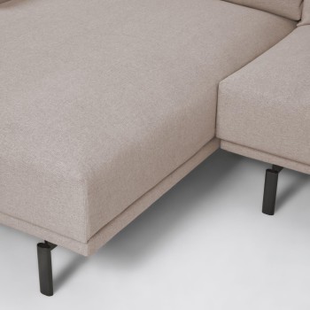 Sofá Galene de 3 lugares com chaise longue à esquerda, bege, 254 cm