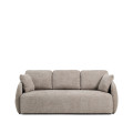 Sofá-cama Laira de 3 lugares em chenille cinza-pombo, 218 cm, certificado FSC Mix Credit.