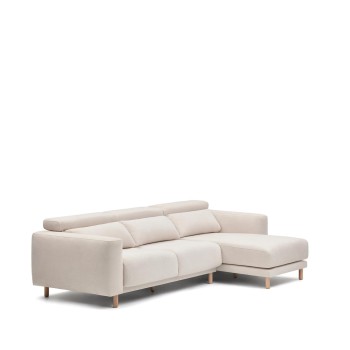 Sofá de 3 lugares Singa com chaise longue à direita