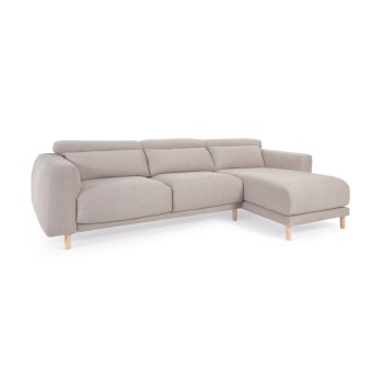 Sofá de 3 lugares Singa com chaise longue à direita