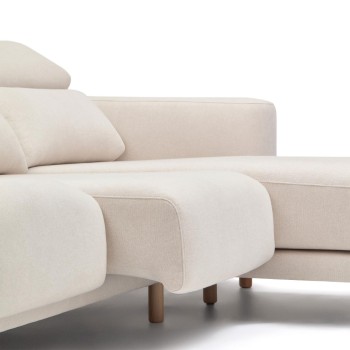 Sofá de 3 lugares Singa com chaise longue à direita