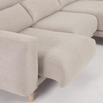 Sofá de 3 lugares Singa com chaise longue à direita