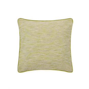 Capa de almofada Brisella em jacquard com acabamento contrastante em verde, 45 x 45 cm