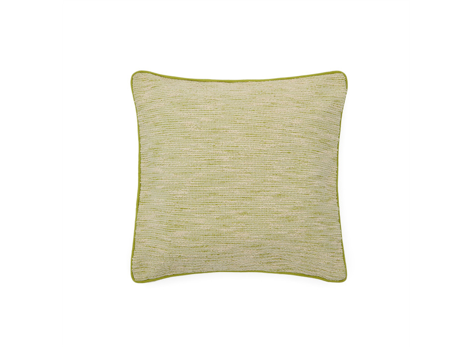 Capa de almofada Brisella em jacquard com acabamento contrastante em verde, 45 x 45 cm