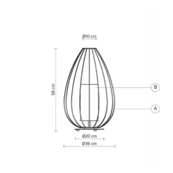Luminária de mesa para interiores KARMAN Cell CT614 CM Ø36