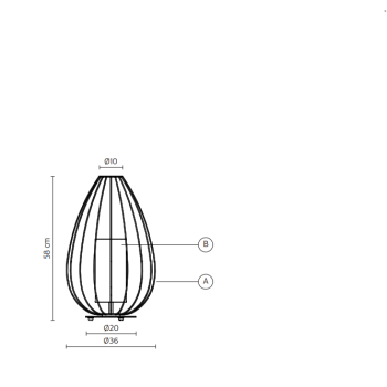 Luminária de mesa interna Cell M614B Ø36 KARMAN