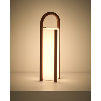 Luminária de mesa portátil grande Leros em polietileno e aço.