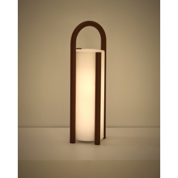 Luminária de mesa portátil grande Leros em polietileno e aço.