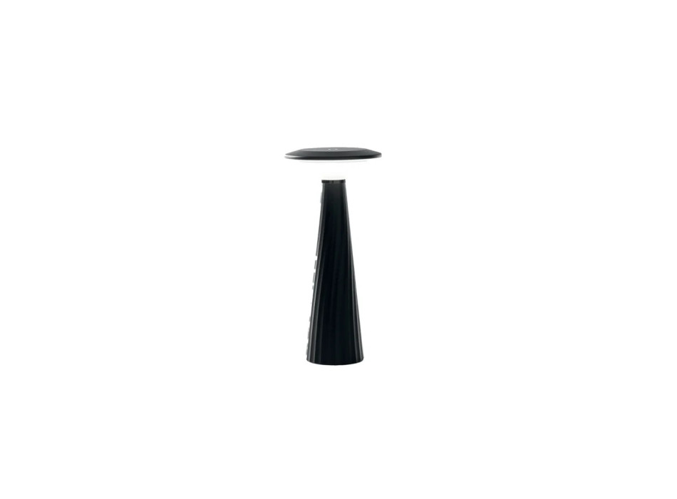 Luminária de mesa LED BRIO preta, 2,5 W, 200 lúmens, 3000 K, IP44, 13 x 28,5 cm