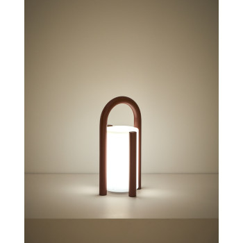 Luminária de mesa portátil Leros, pequena, em polietileno e aço.