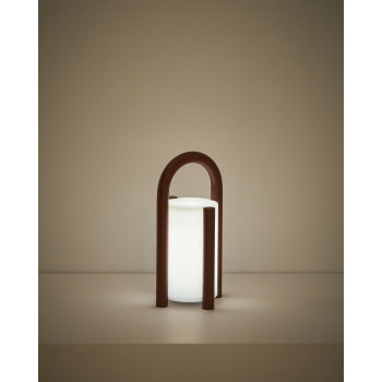 Luminária de mesa portátil Leros, pequena, em polietileno e aço.