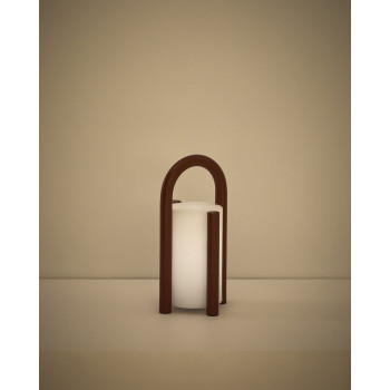 Luminária de mesa portátil Leros, pequena, em polietileno e aço.