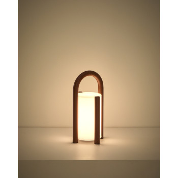 Luminária de mesa portátil Leros, pequena, em polietileno e aço.