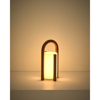 Luminária de mesa portátil Leros, pequena, em polietileno e aço.