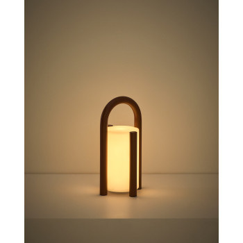 Luminária de mesa portátil Leros, pequena, em polietileno e aço.