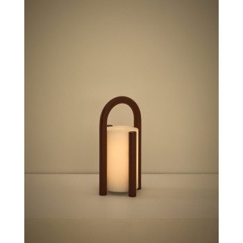 Luminária de mesa portátil Leros, pequena, em polietileno e aço.