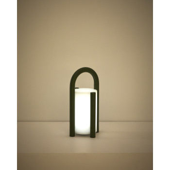 Luminária de mesa portátil Leros, pequena, em polietileno e aço.