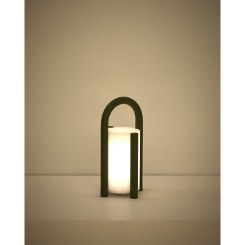 Luminária de mesa portátil Leros, pequena, em polietileno e aço.